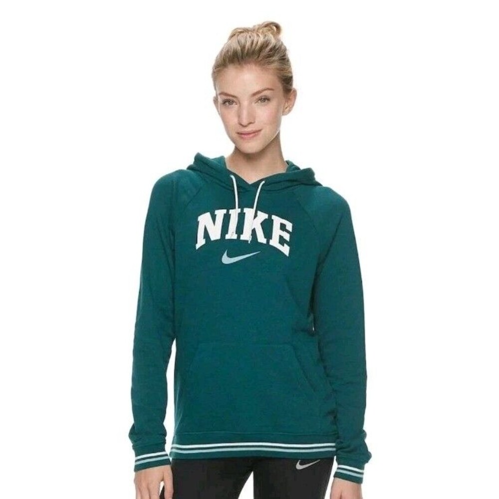 NIKE ~Size S~ Varsity Sportwear Fleece Hoodie Hooded Sweatshirt Green
